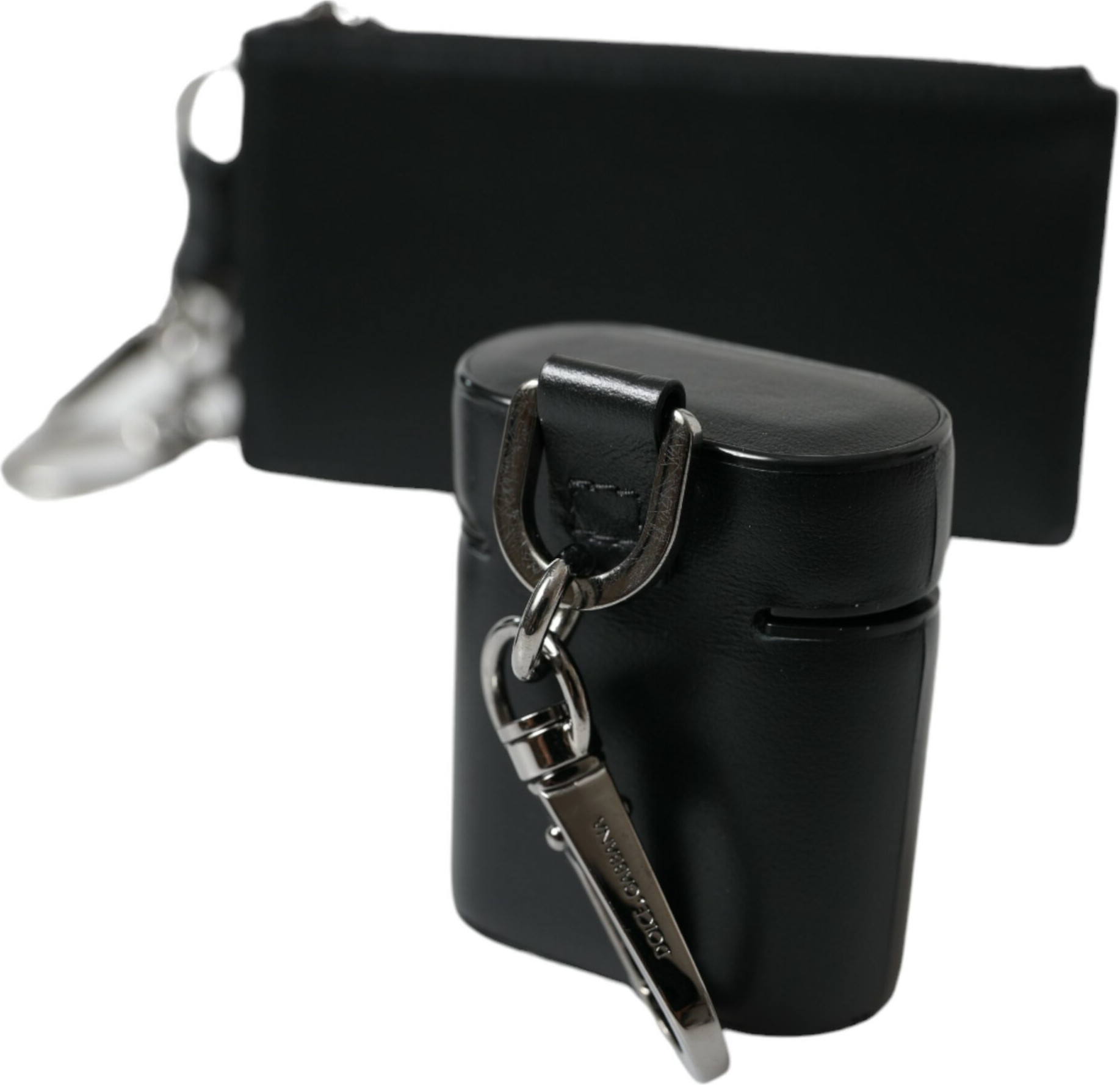 Case Dolce & Gabbana Black Leather Zip Logo Strap Multi Kit