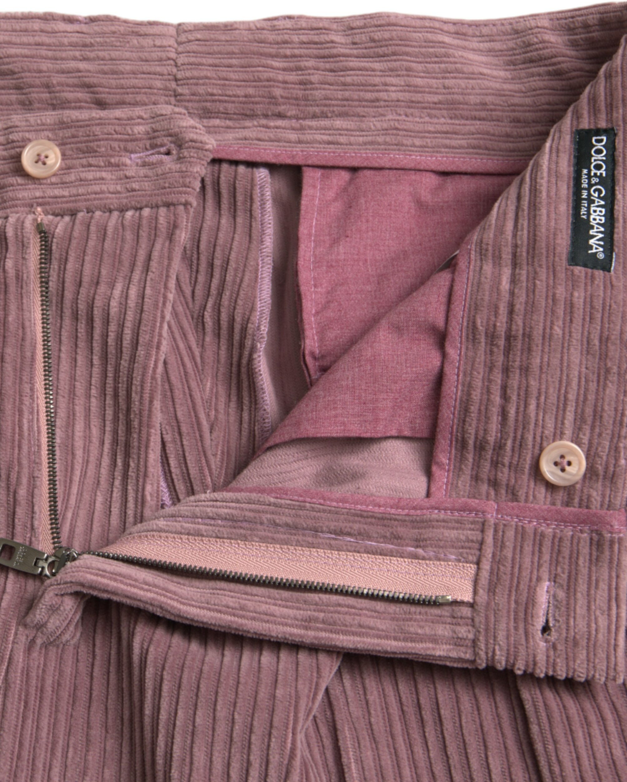 Pants Dolce & Gabbana Purple Corduroy Cotton Stretch Skinny