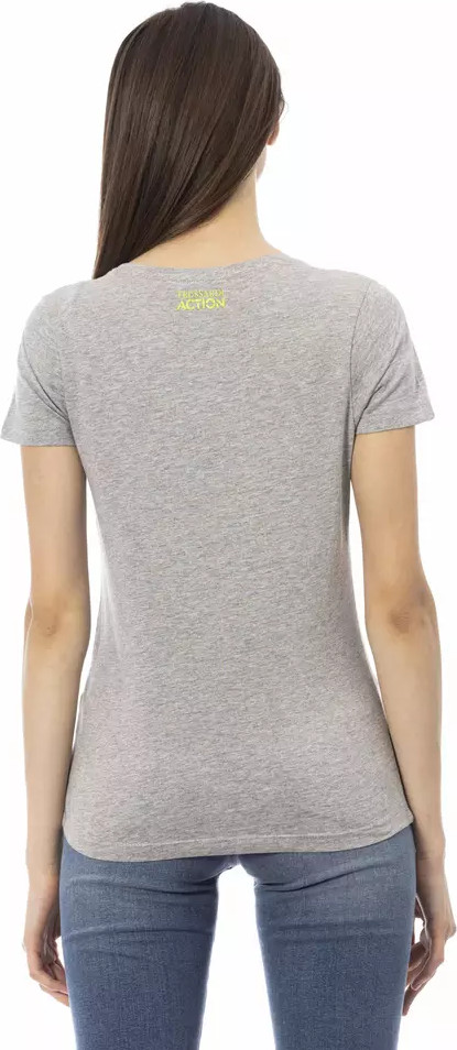 Trussardi Gray Cotton Ayollar T-ko'ylagi