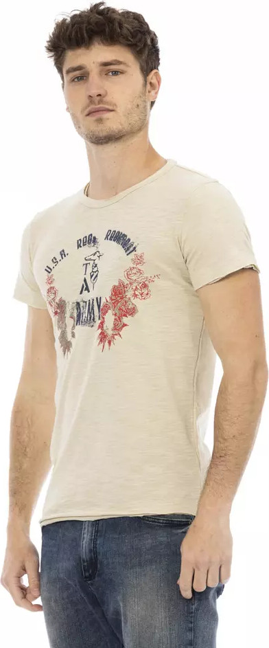 T-Shirt Trussardi Beige Cotton Men T-Shirt