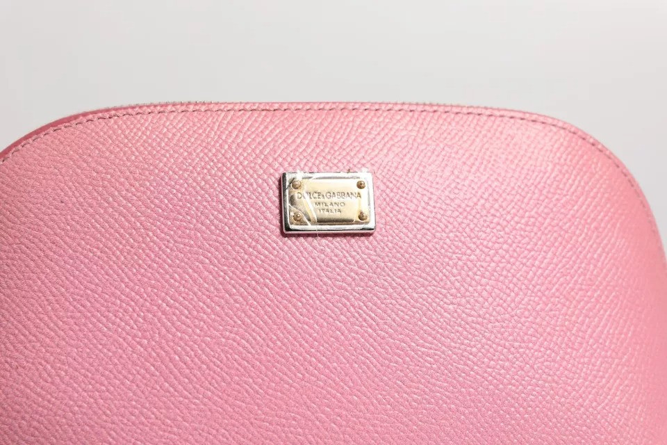 Косметичка/Кошелек Dolce & Gabbana Розовая Кожа с Логотипом DG, Кошелек на Молнии