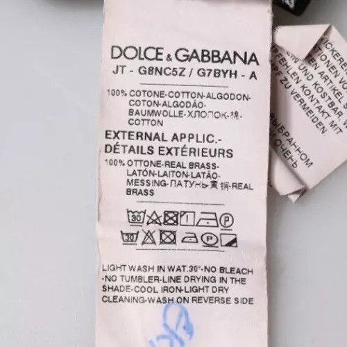 Футболка Dolce & Gabbana Черная с круглым вырезом и коротким рукавом, логотип DG