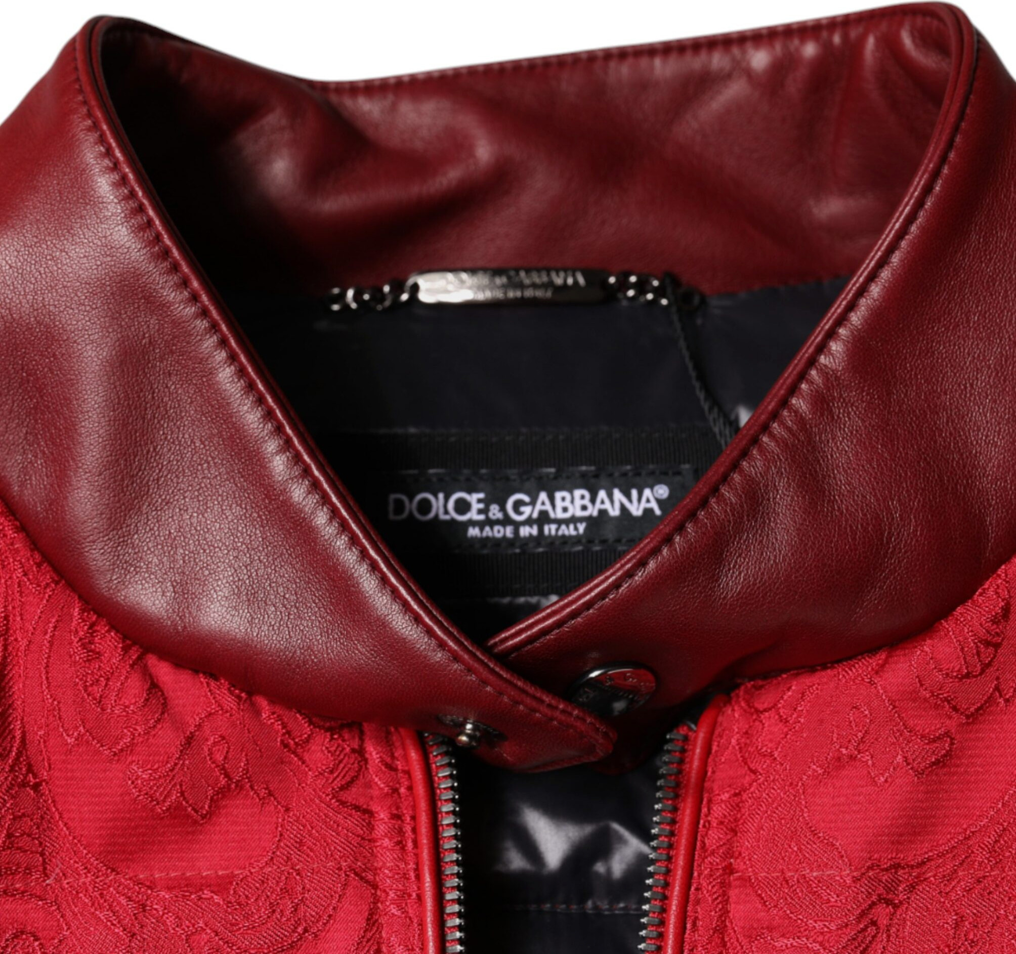 Куртка Dolce & Gabbana Красный Стеганый Бомбер с Золотым Логотипом-Короной