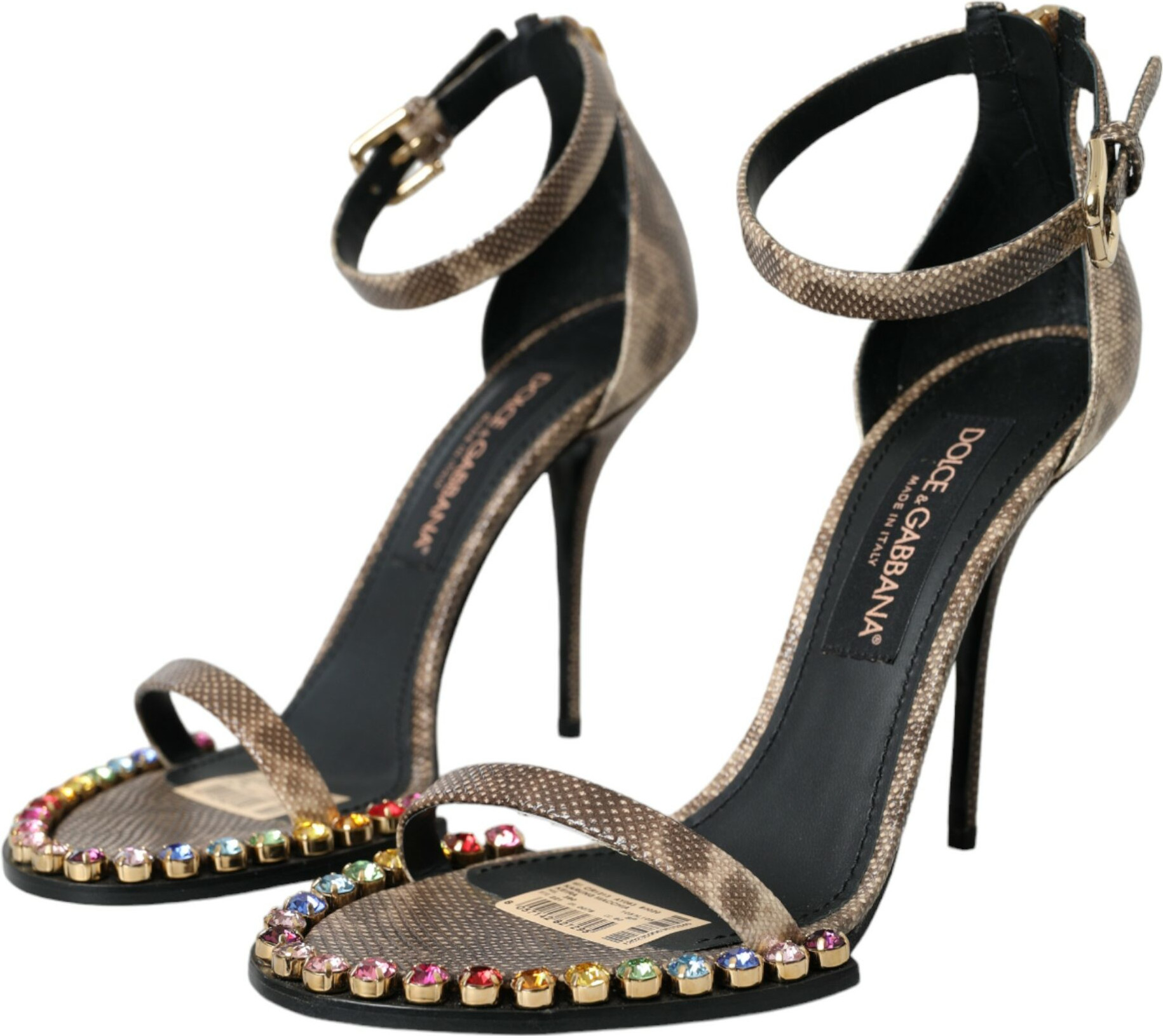 Dolce & Gabbana Zamshli Kristalli Oyoq Kiyim Zamsh Sandal