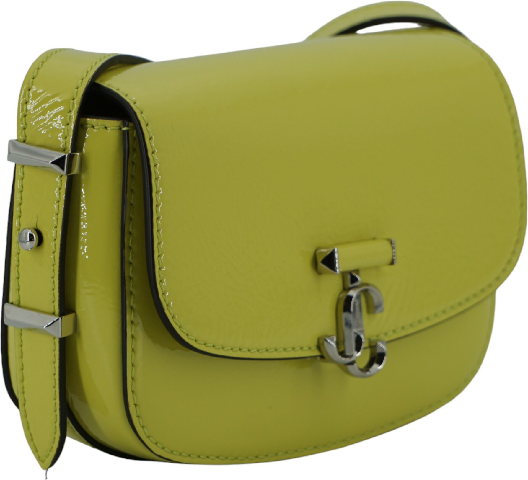 Shoulder Bag Jimmy Choo Eyewear ARENNE SATCHEL/S PATENT LIME