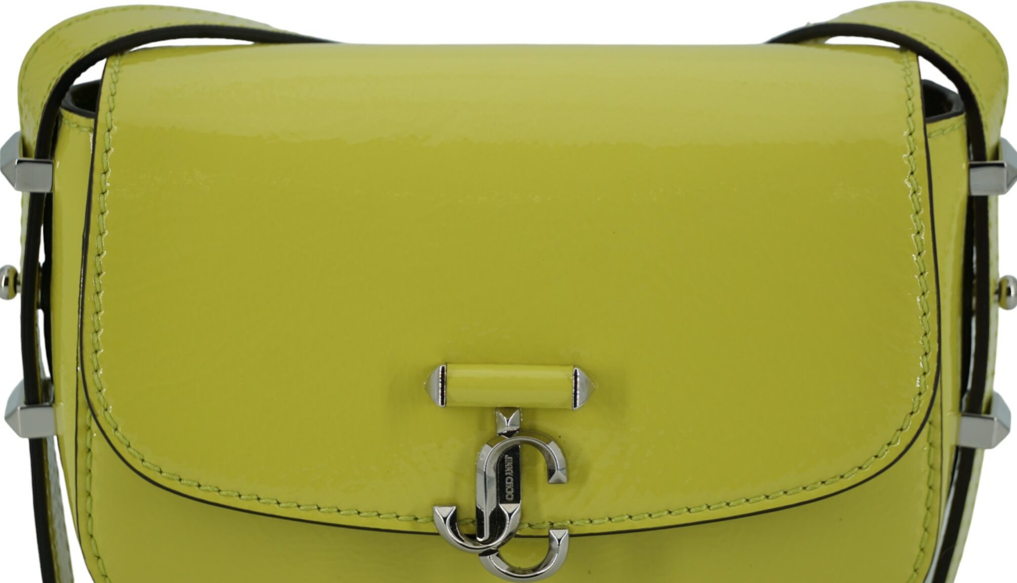 Shoulder Bag Jimmy Choo Eyewear ARENNE SATCHEL/S PATENT LIME
