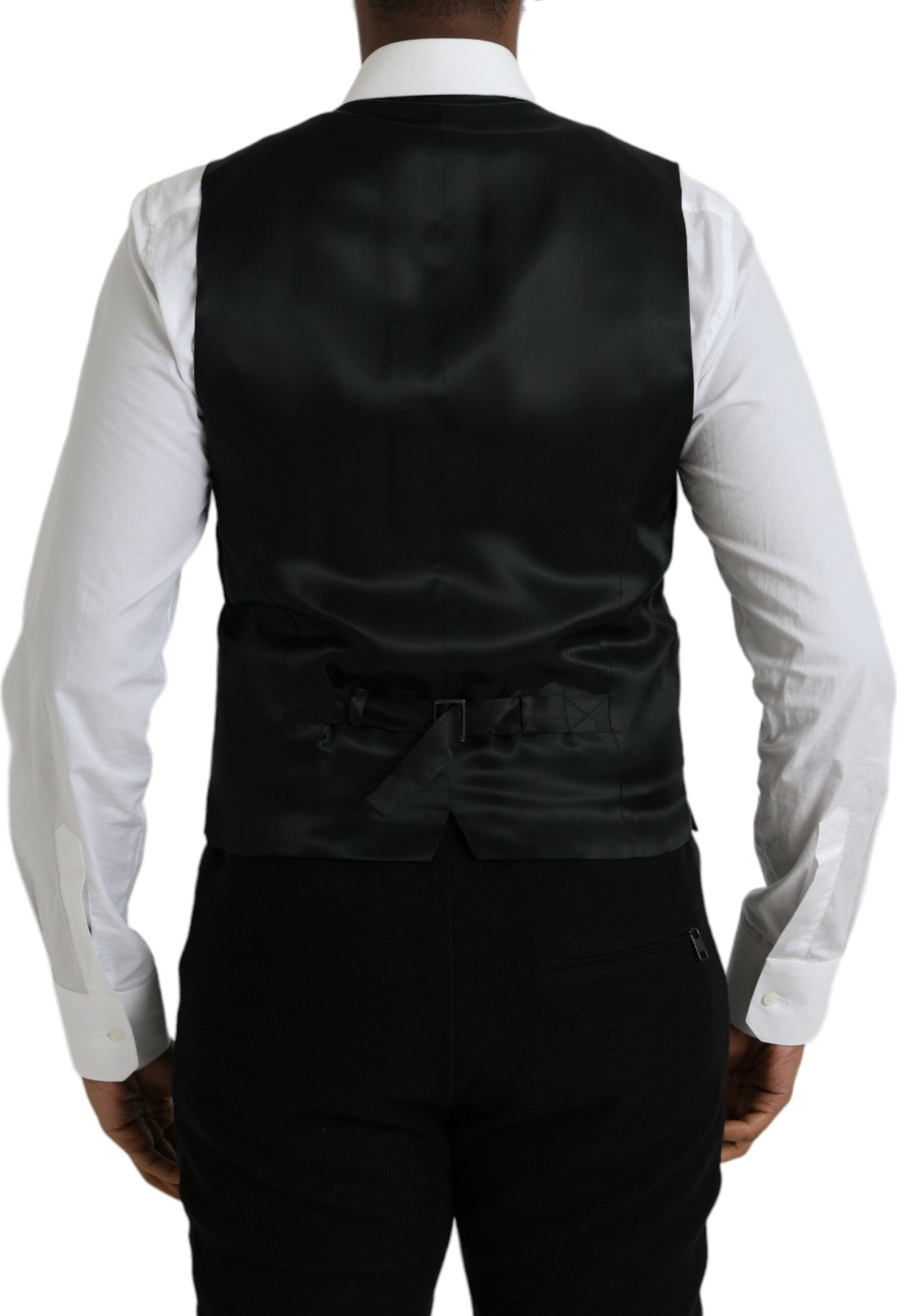 Vest Dolce & Gabbana Black Wool Formal Dress Vest