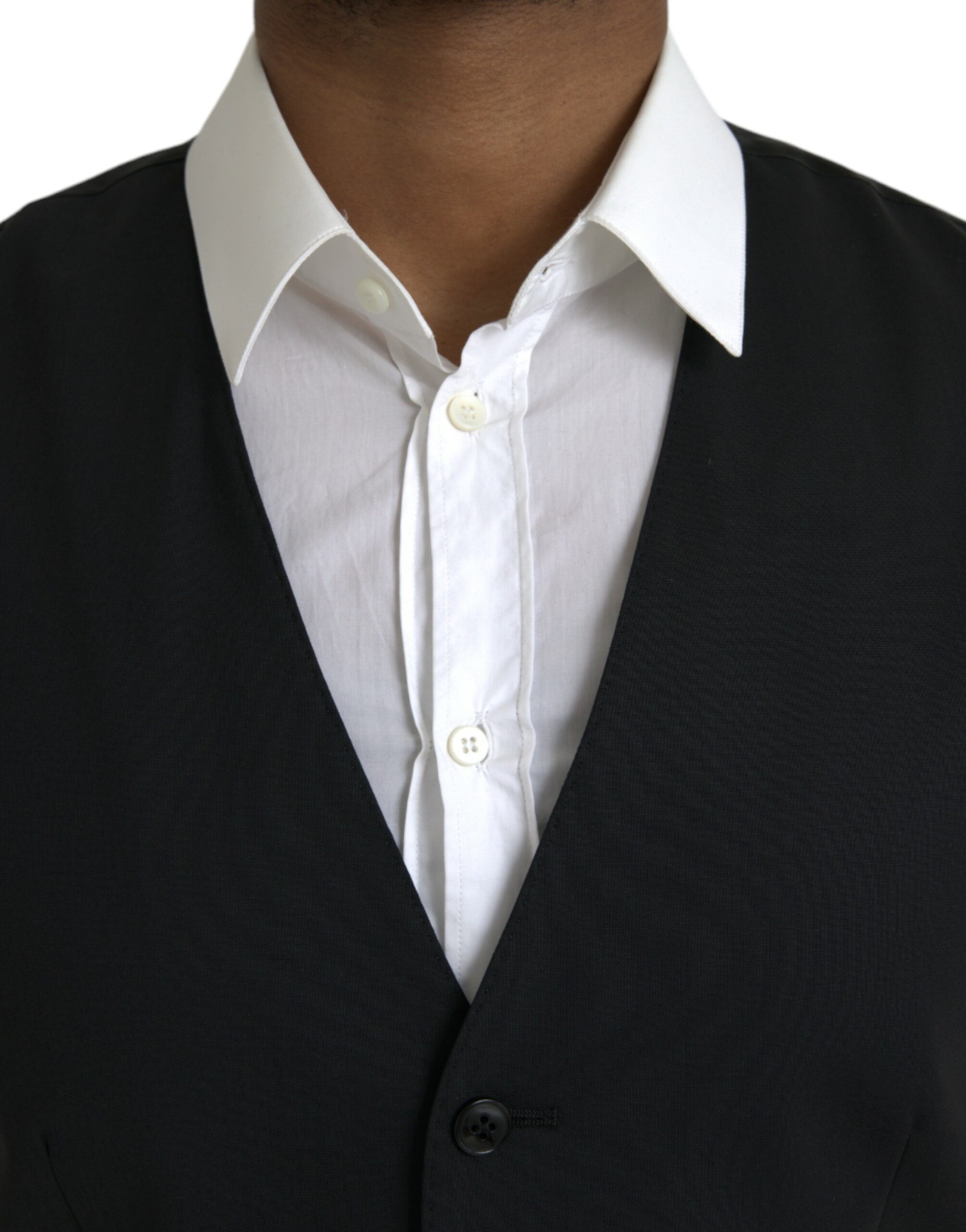 Vest Dolce & Gabbana Black Wool Formal Dress Vest