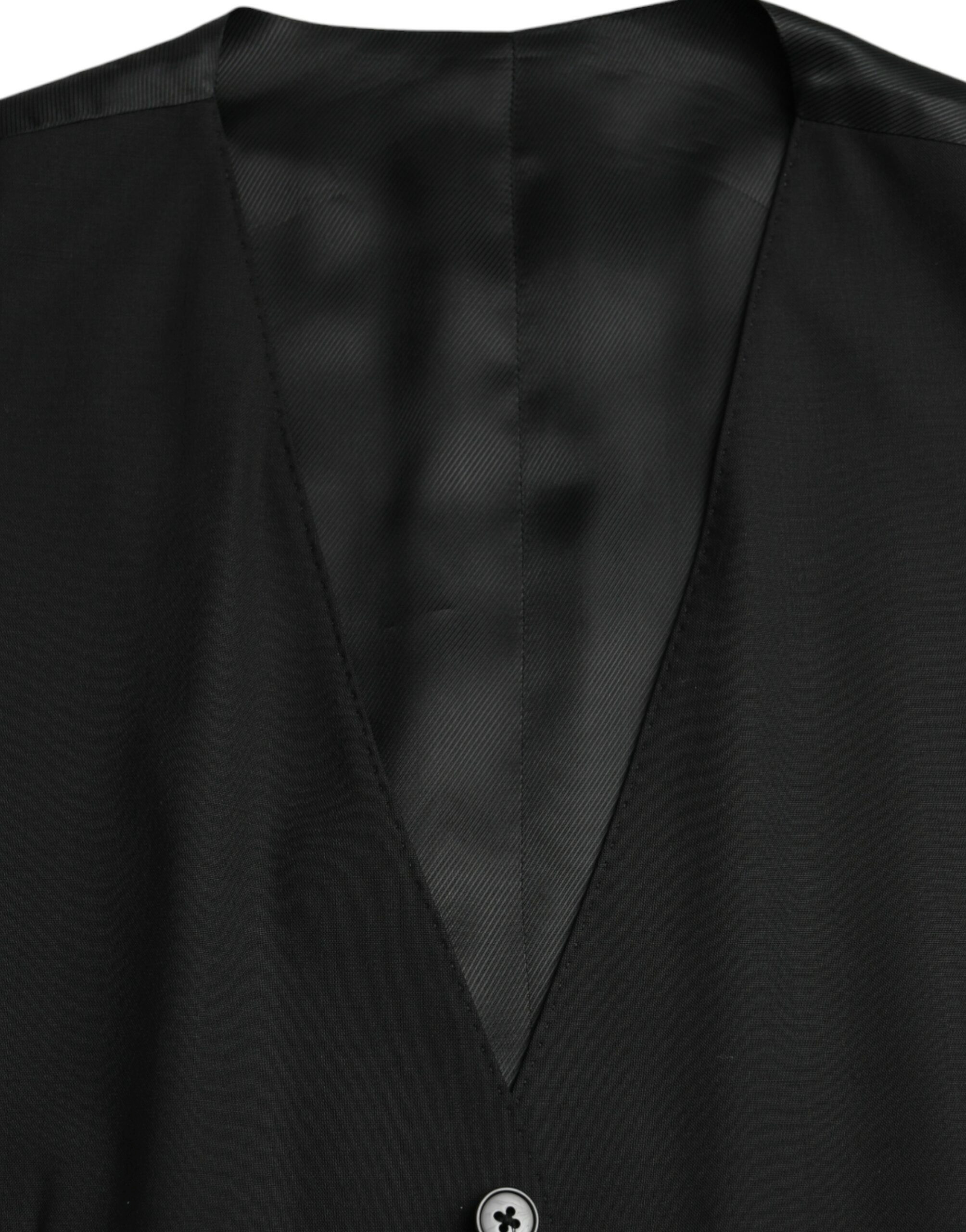 Vest Dolce & Gabbana Black Wool Formal Dress Vest