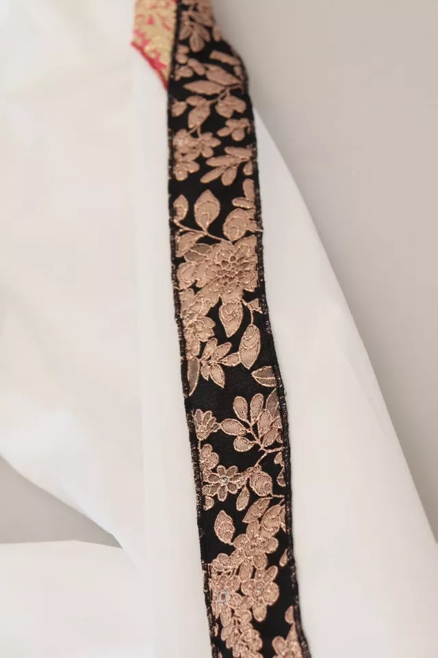 Pants Dolce & Gabbana White Jacquard Cotton Blend Mid Waist