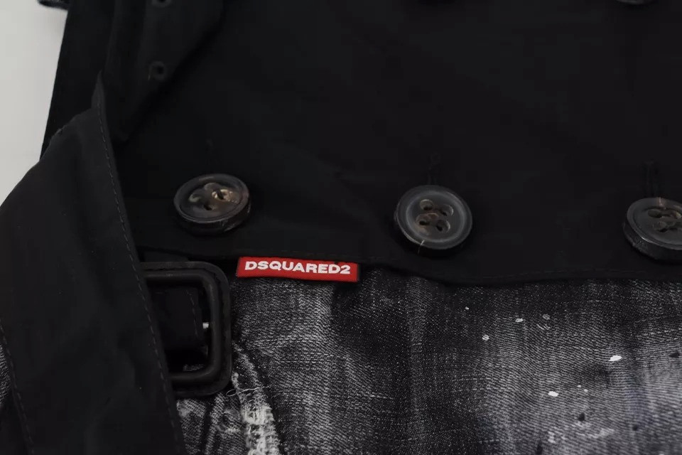 Dsquared2 ochrangli, o'rtacha balandlikdagi denim mini yubka