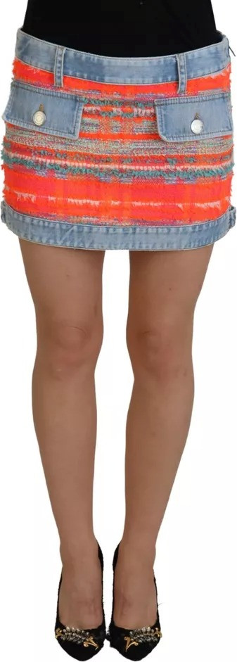Low Waist A-line Denim Skirt Dsquared2
