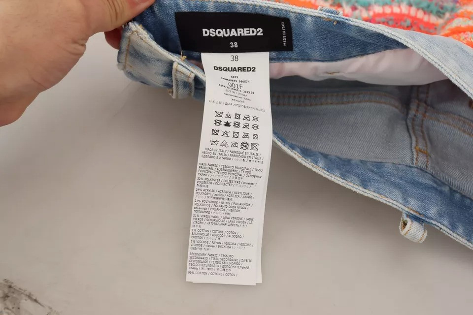Юбка из денима Dsquared2 А-силуэта с заниженной талией