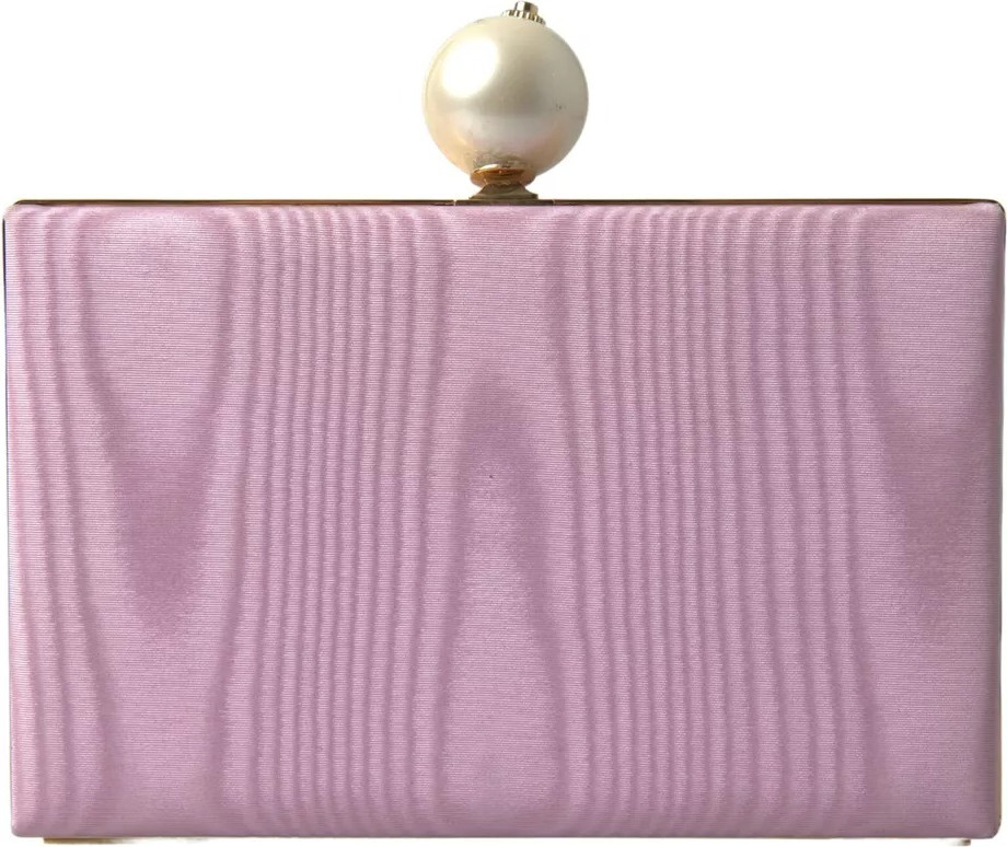 Clutch Dolce & Gabbana Pink Silk Gold Frame Clutch Evening Party Purse Bag