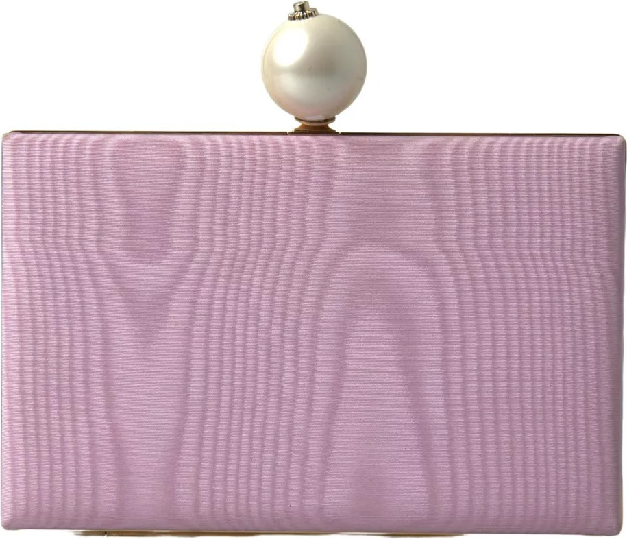 Clutch Dolce & Gabbana Pink Silk Gold Frame Clutch Evening Party Purse Bag