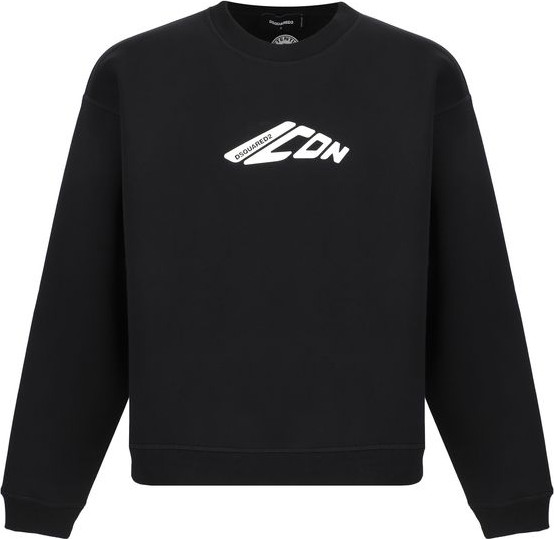 Black Cotton Sweatshirt Dsquared2