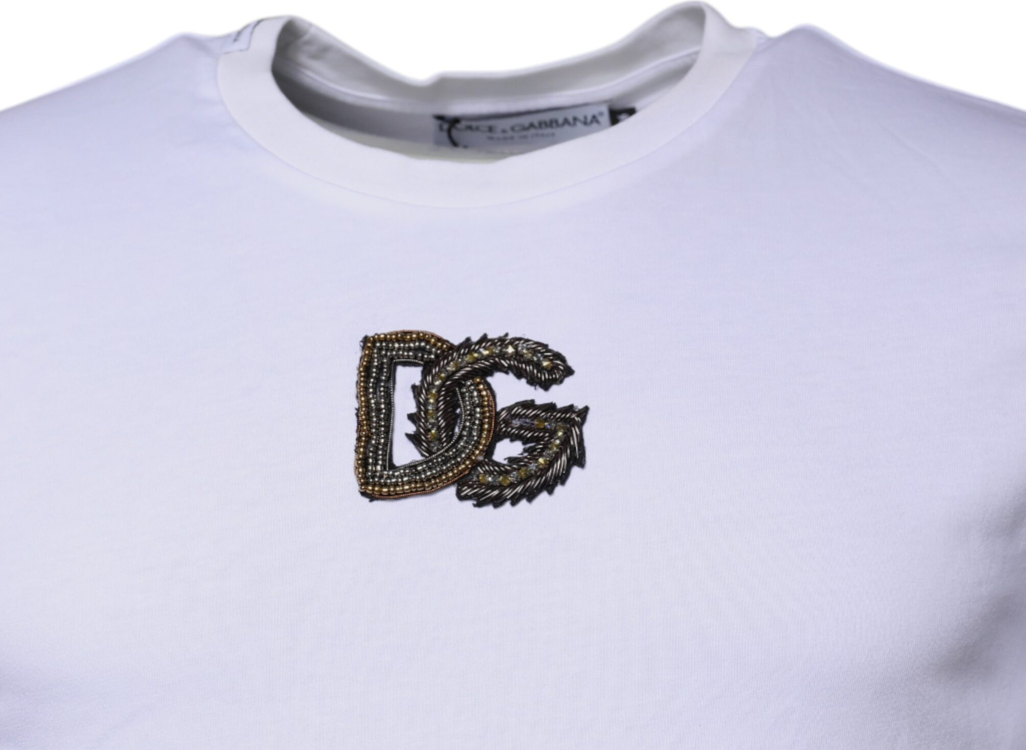 Oq DG Logotipli Paxta Krujkali Futbolka Dolce & Gabbana