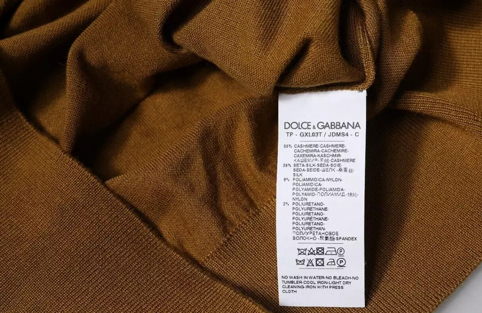 Свитер с водолазкой из кашемира коричневый Dolce & Gabbana