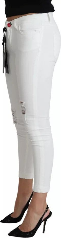 Oq paxta eskirgan "Pretty Fit" jinsi shimlar Dolce & Gabbana