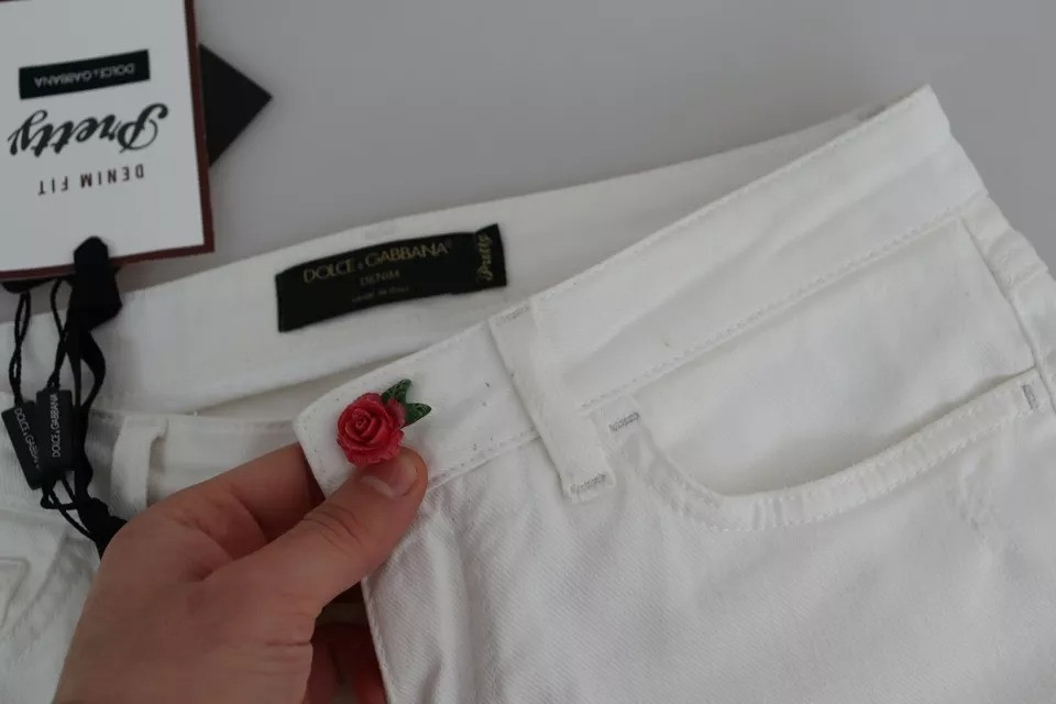 Oq paxta eskirgan "Pretty Fit" jinsi shimlar Dolce & Gabbana