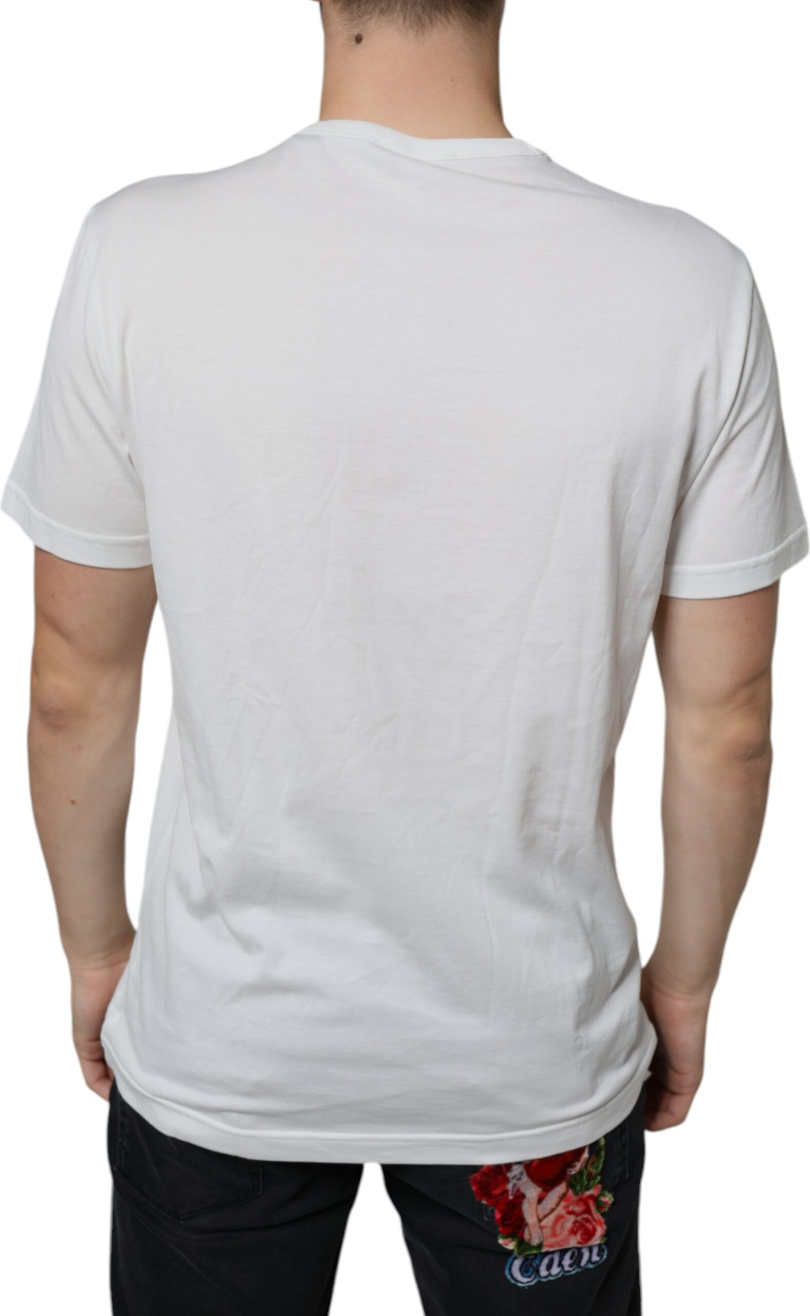 White Cotton DG Logo Print T-shirt Dolce & Gabbana