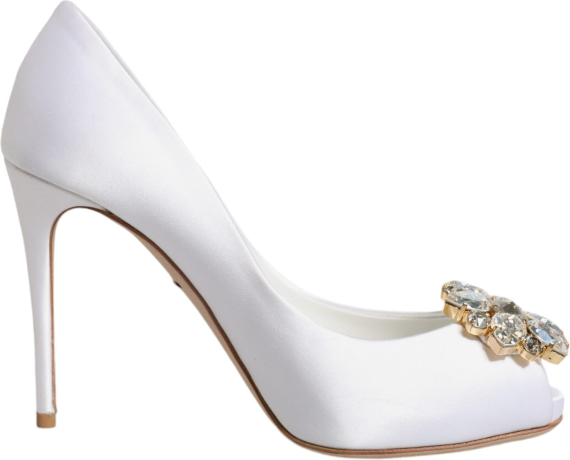 Dolce & Gabbana oq kristalli satin poyabzal