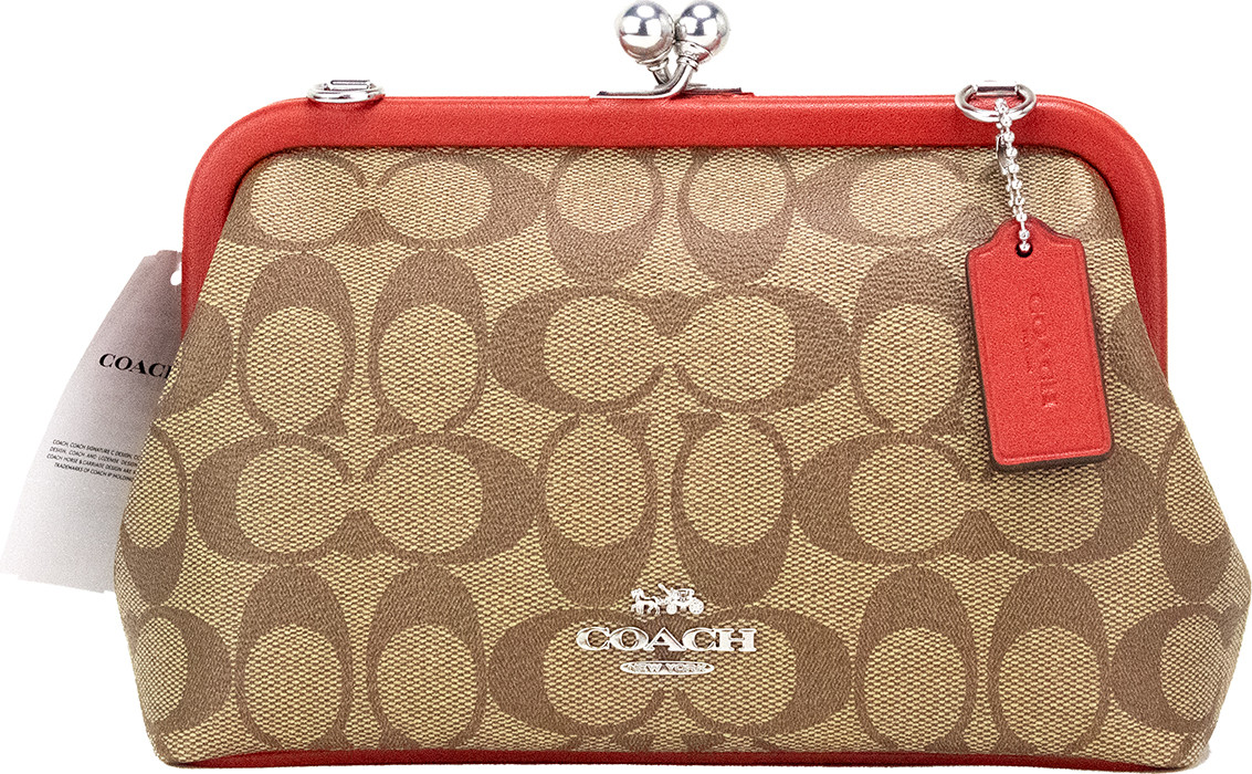 Crossbody Bag Coach Nora Small Signature PVC Kisslock Chain