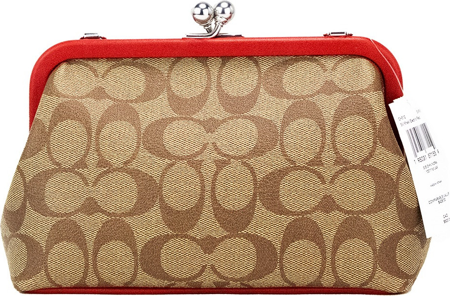 Crossbody Bag Coach Nora Small Signature PVC Kisslock Chain