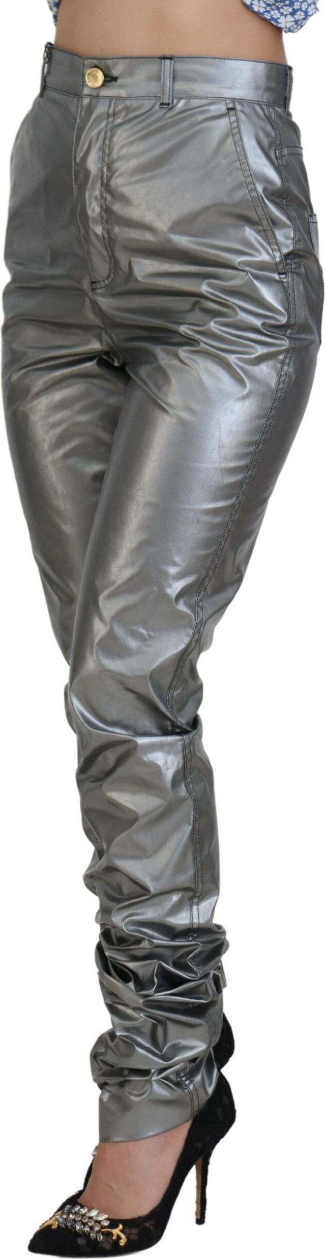 Dolce & Gabbana Metal kumush rangi baland belli tor shimlar