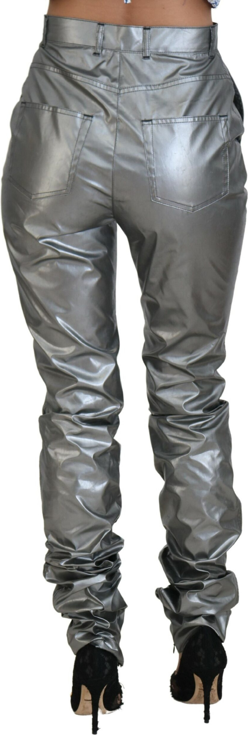 Dolce & Gabbana Metal kumush rangi baland belli tor shimlar