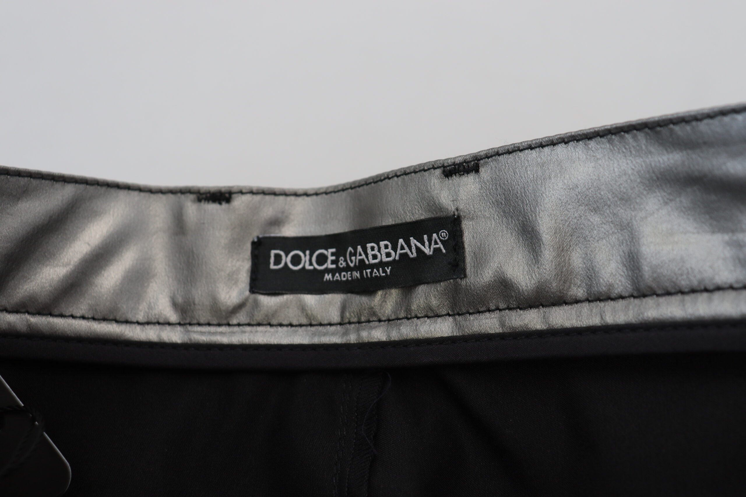 Dolce & Gabbana Metal kumush rangi baland belli tor shimlar