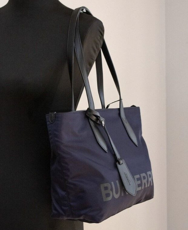 Tote Shoulder Handbag Burberry Small Branded Logo Econyl Nylon