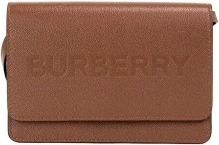 Crossbody Handbag Burberry Small Tan Embossed Logo Smooth Leather