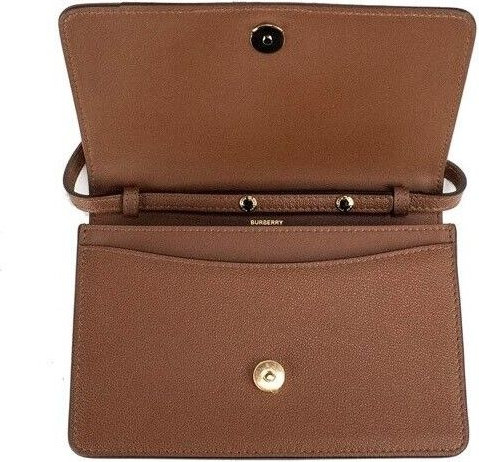 Crossbody Handbag Burberry Small Tan Embossed Logo Smooth Leather
