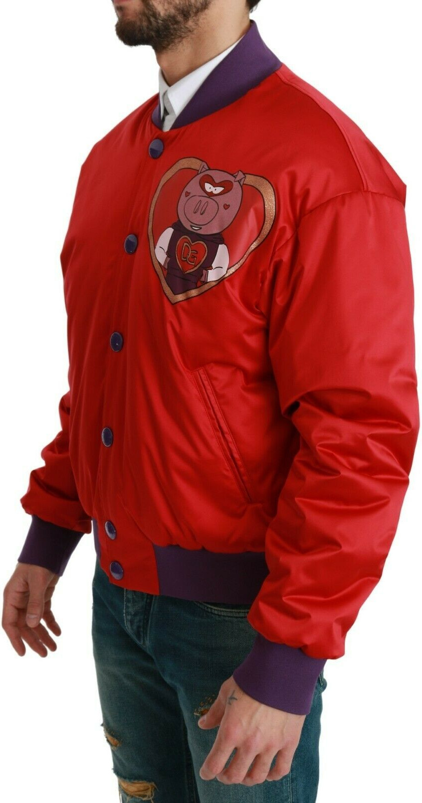 Bomber Jacketi Dolce & Gabbana Qizil "Yil cho'chqa" to'plami