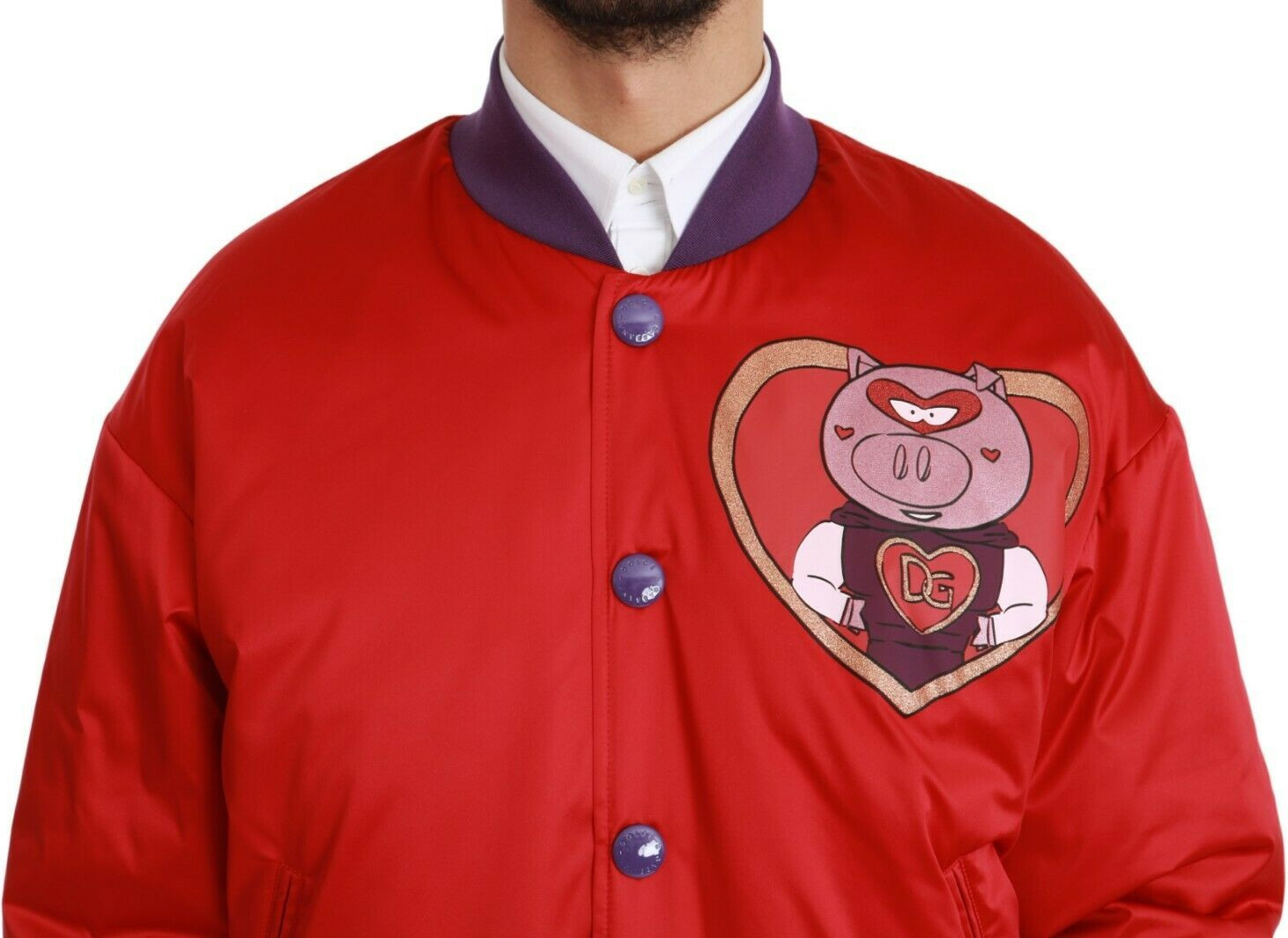 Bomber Jacketi Dolce & Gabbana Qizil "Yil cho'chqa" to'plami