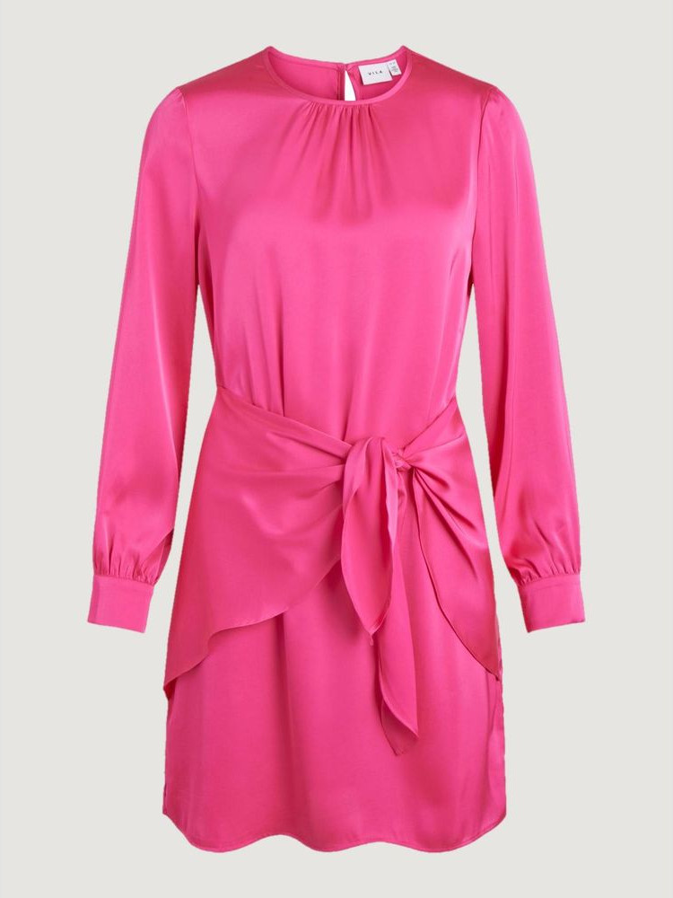 Pink Polyester Short Dress Vila Clothes Dress