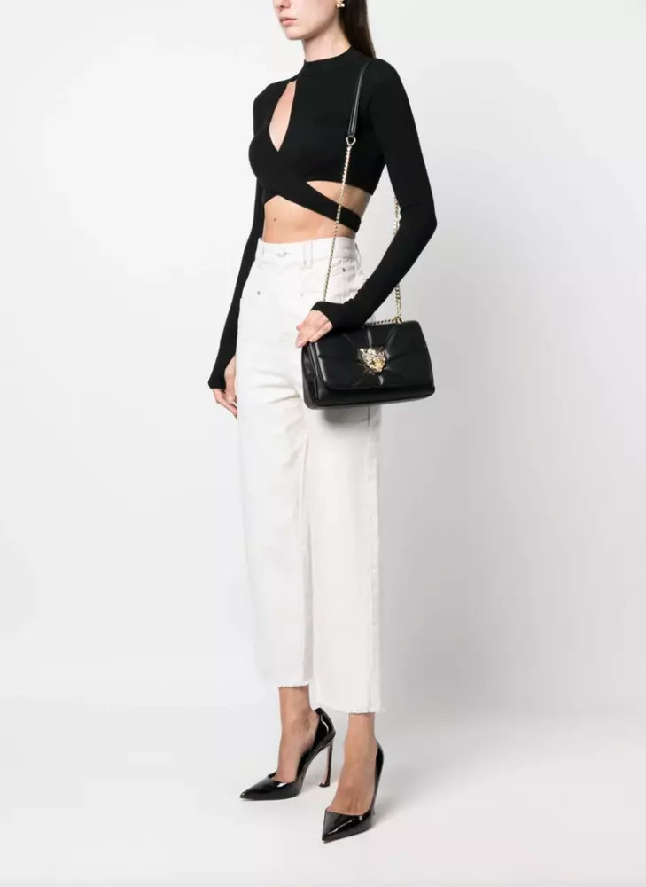 Crossbody bag Plein Sport Elegant Black Crossbody with Gold Chain Accent