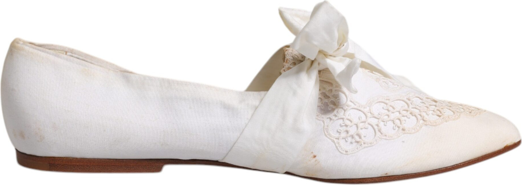 Dolce & Gabbana White Ribbon Fabric Ballerina Flats Shoes