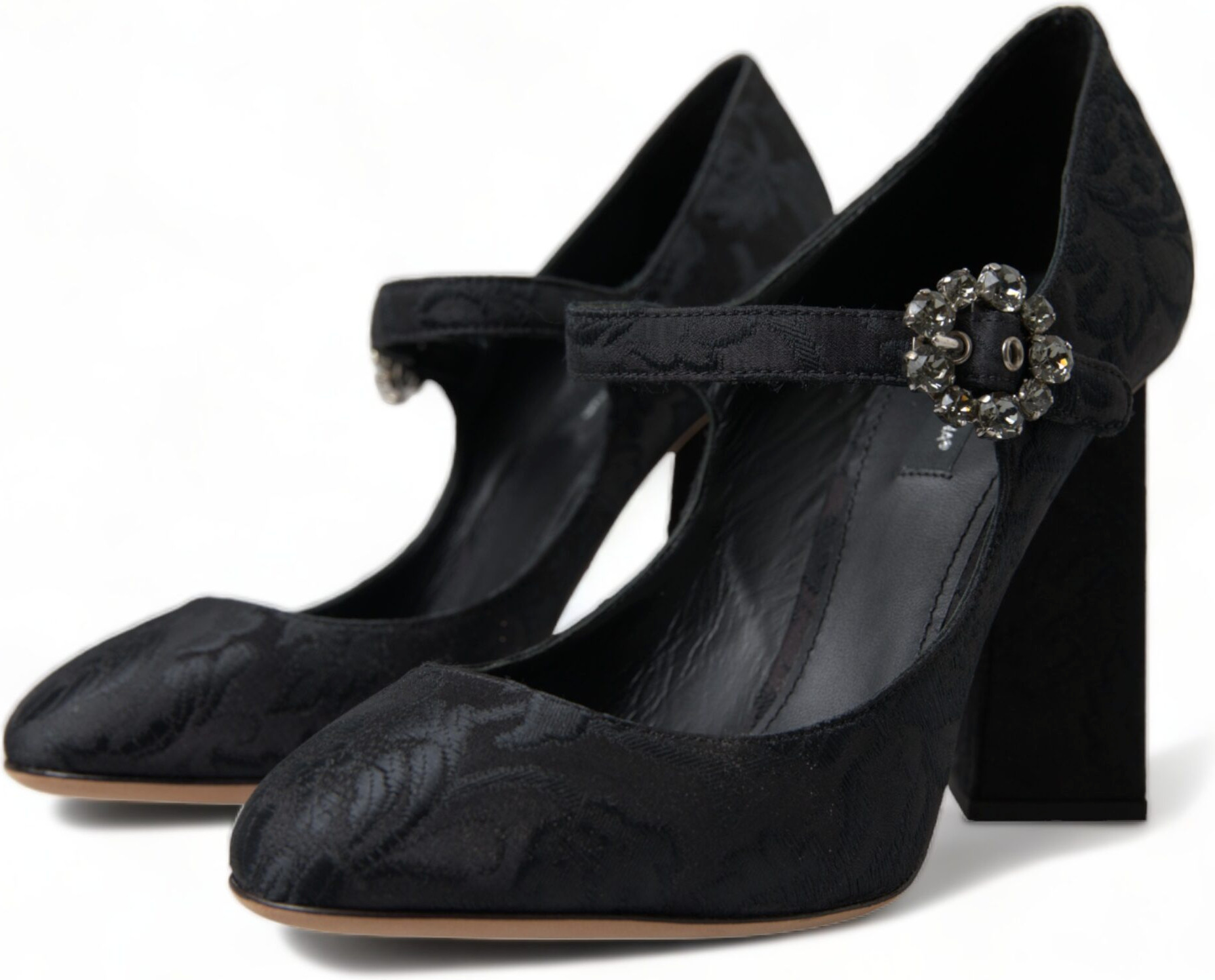 Pumps Dolce & Gabbana Black Brocade Mary Janes Heels Pumps Shoes