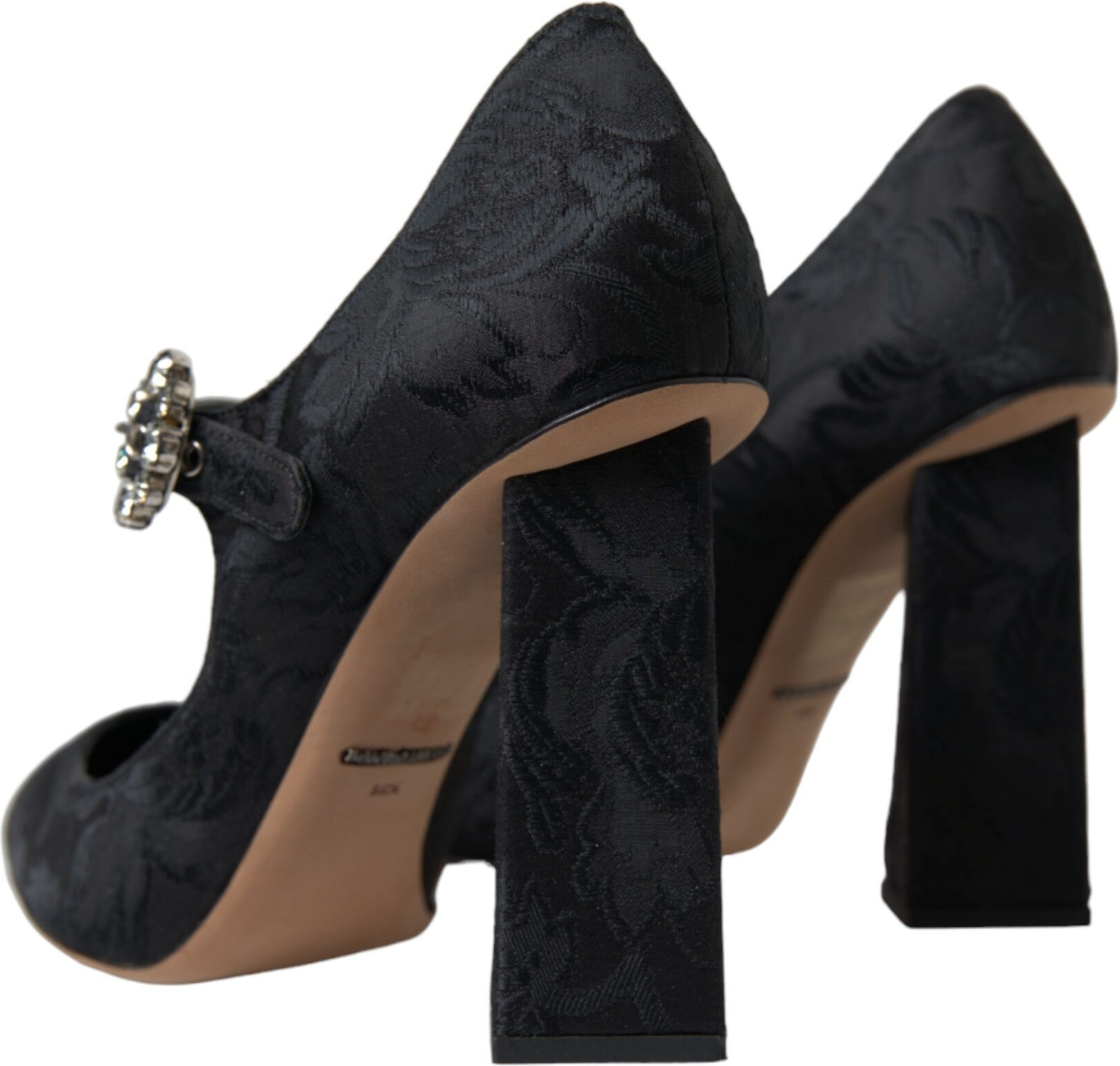 Pumps Dolce & Gabbana Black Brocade Mary Janes Heels Pumps Shoes