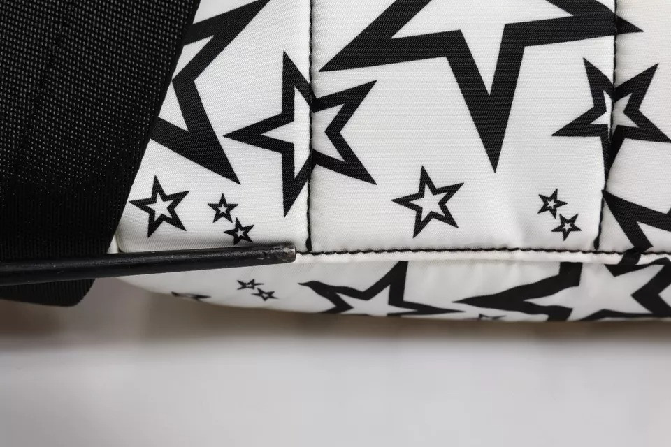 Рюкзак Dolce & Gabbana Белый рюкзак для школы из нейлона с принтом DG Stars