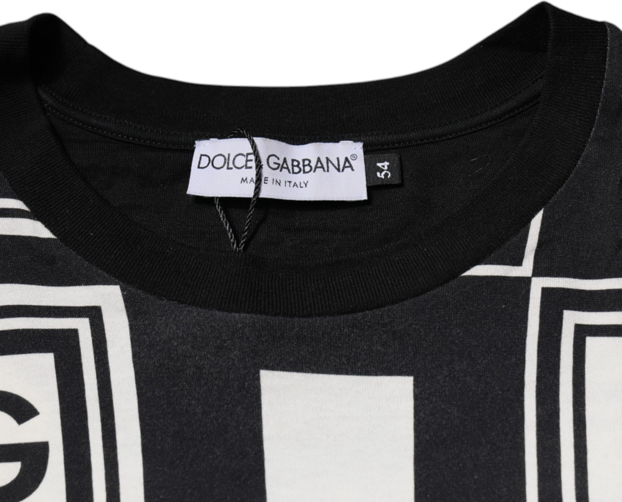Black Logo Monogram Cotton Crew Neck T-shirt - Dolce & Gabbana