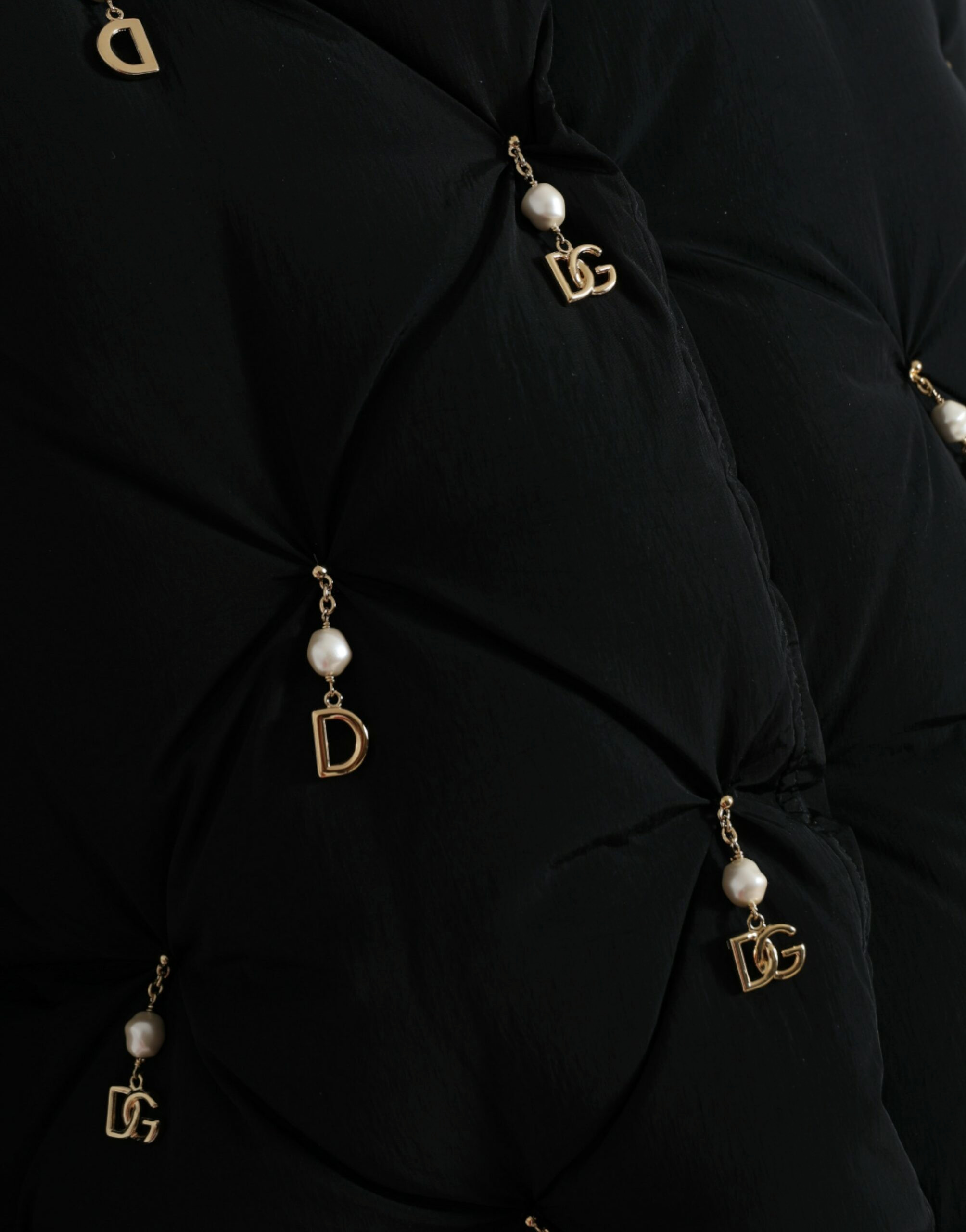 Black Embellished Quilted Shell Bomber Jacket Dolce & Gabbana