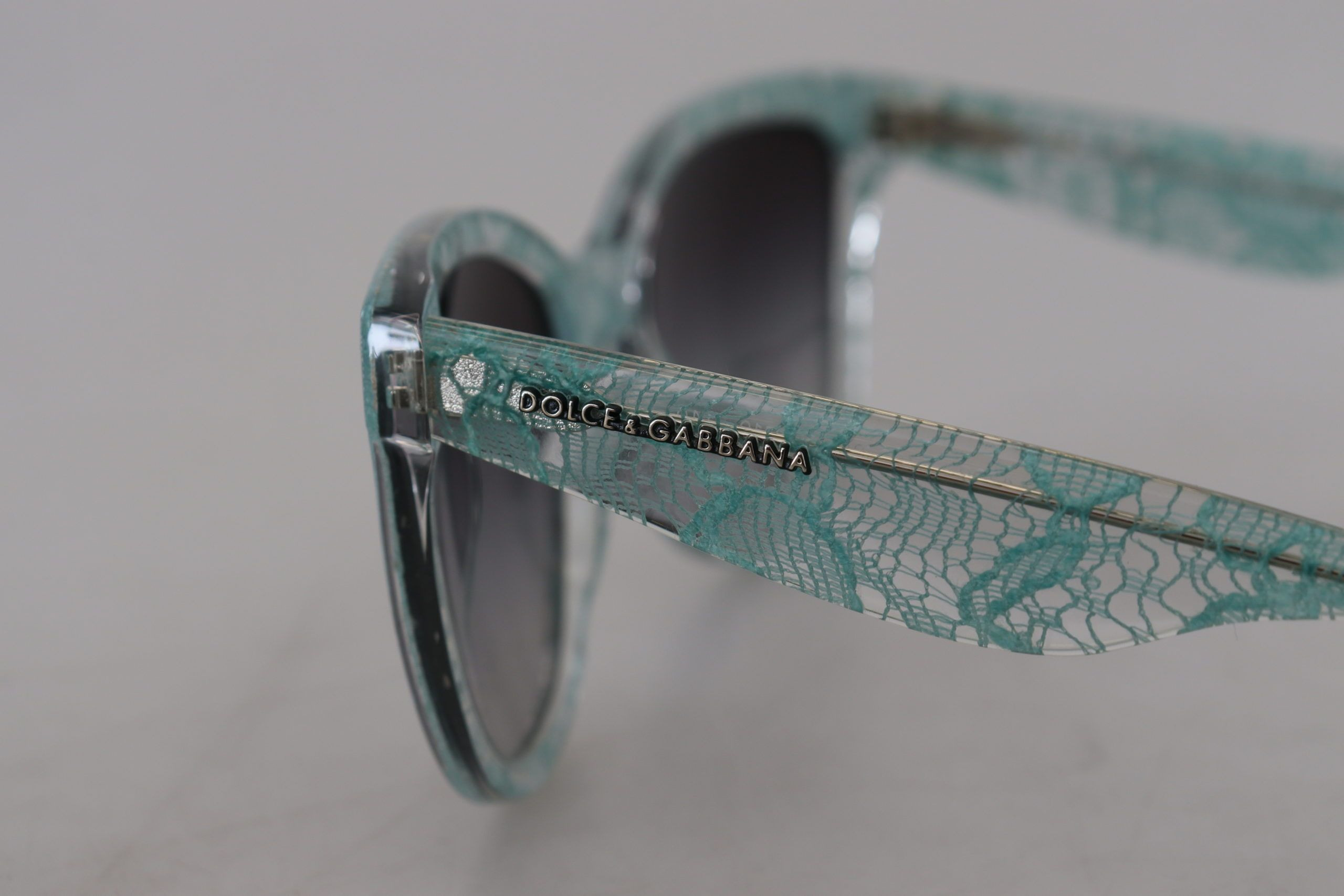 Sunglasses Dolce & Gabbana Blue Lace Acetate Crystal Round