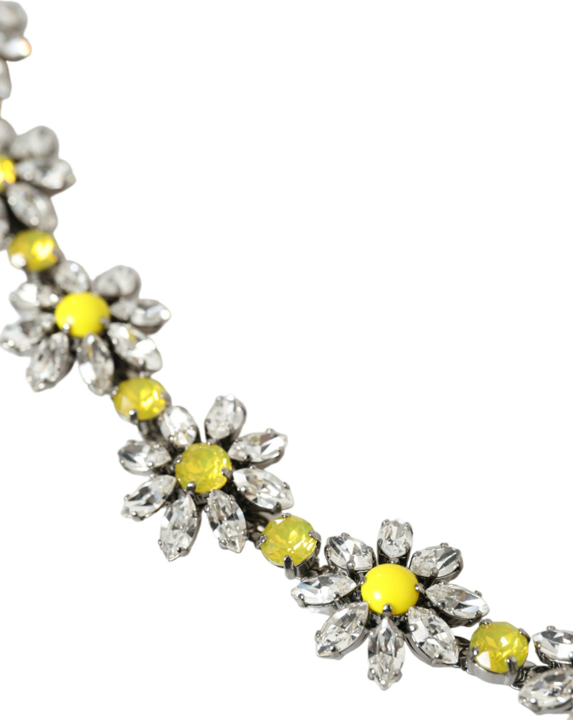 Belt Dolce & Gabbana Black Daisy Crystal Dauphine Waist Belt