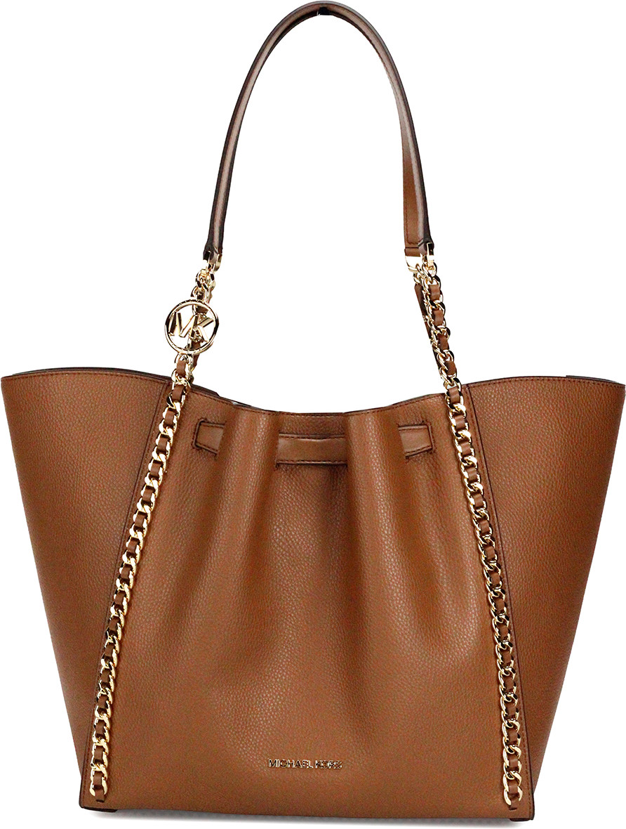 Сумка-тоут Michael Kors Mina Large Luggage с ремнем и инкрустацией цепью
