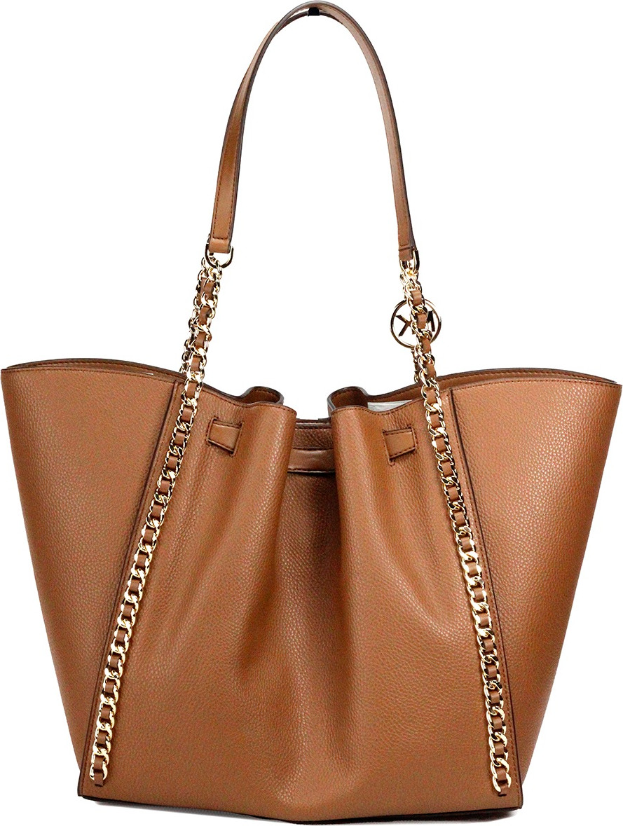 Сумка-тоут Michael Kors Mina Large Luggage с ремнем и инкрустацией цепью