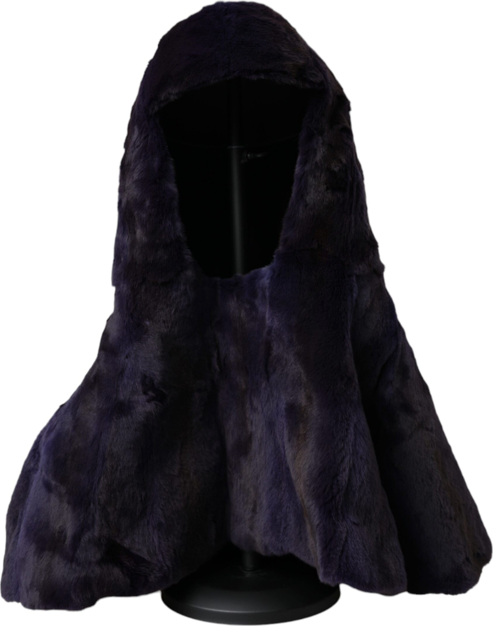 Hat Dolce & Gabbana Black Weasel Fur Whole Head Wrap Hat