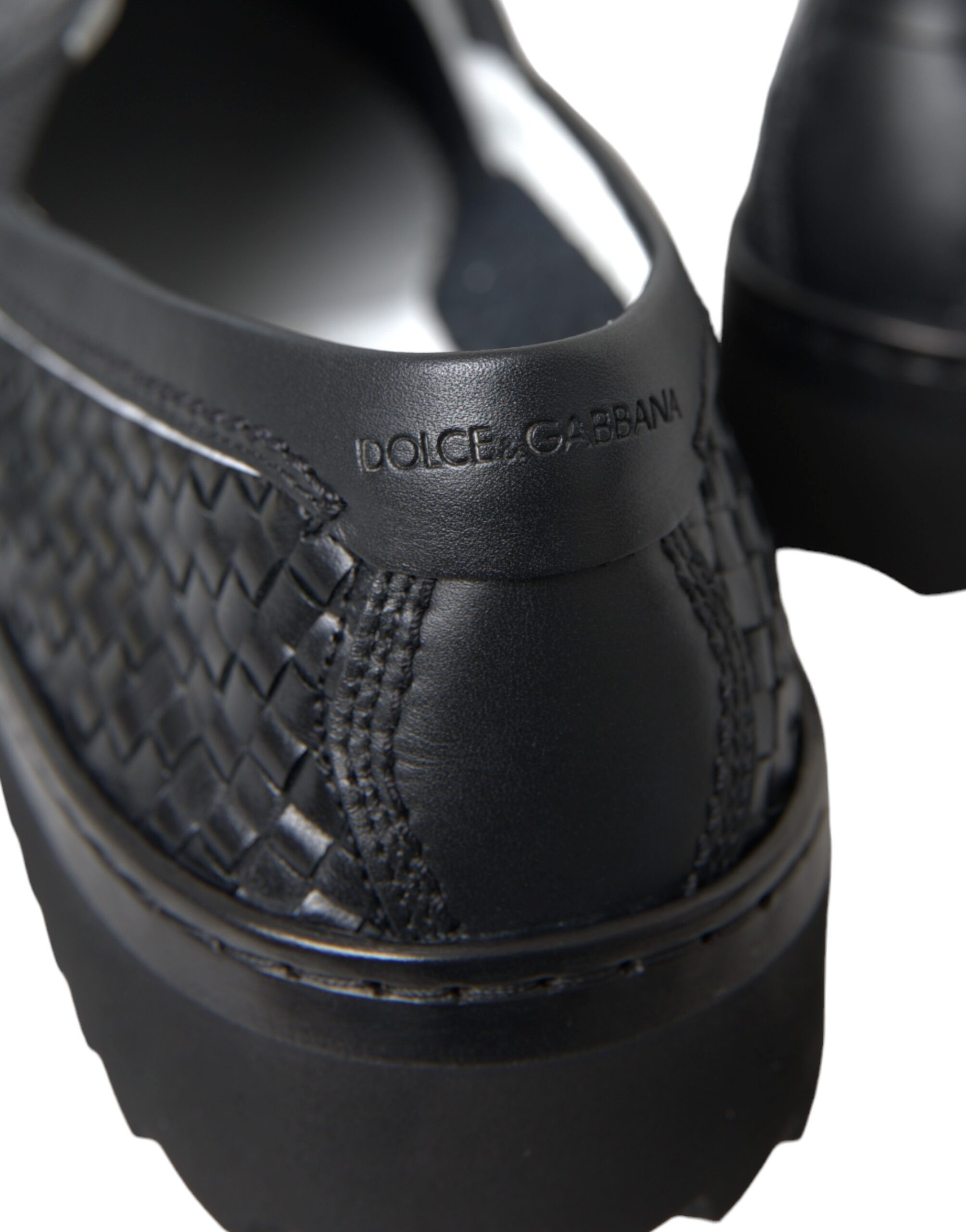 Черные плетеные мужские лоферы из кожи буйвола Dolce & Gabbana